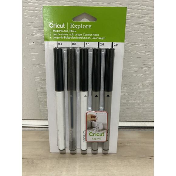 Cricut Explore Multi Pen Set Black New (5 Piece set) - Picture 1 of 2